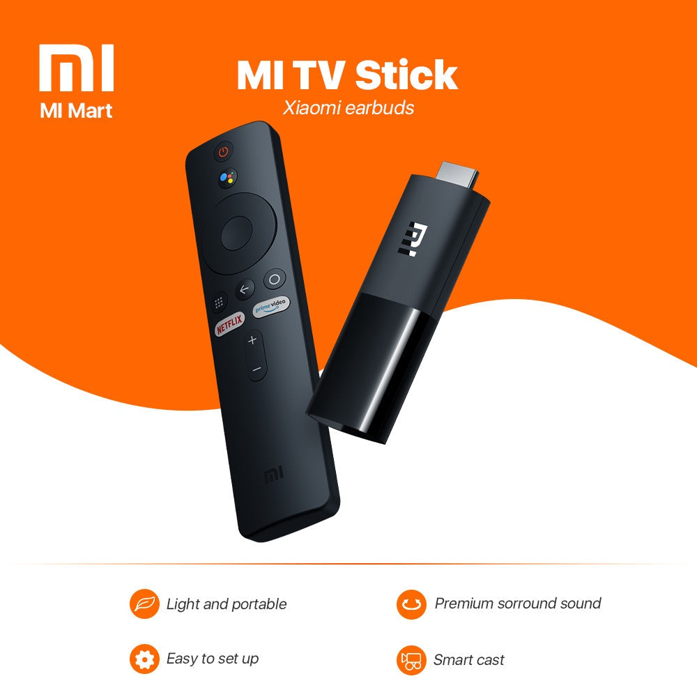 Mi TV Stick 4K – جهاز بث ذكي 4K بنظام Android TV مع ريموت صوتي (أسود)
